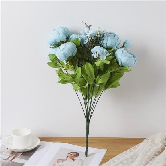 Artificial Peony Silk Flowers Fake Flowers Vintage Wedding Home Decoration - Picture 4 of 5